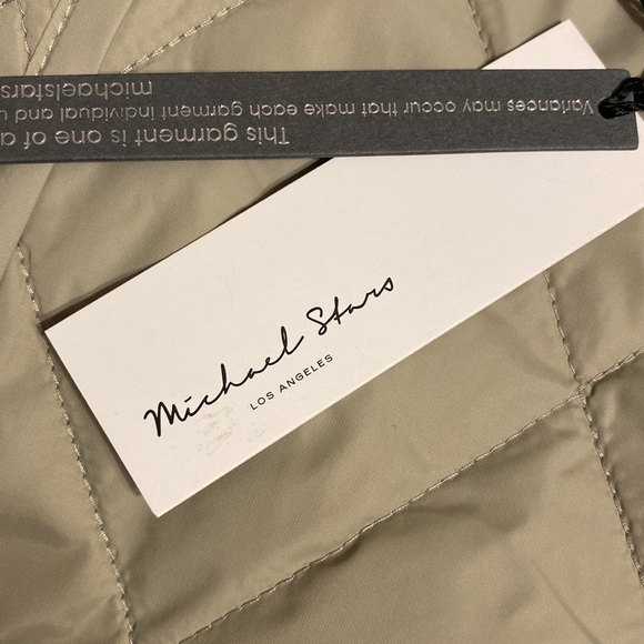 Michael Stars Sonnet Snap-Front Lightweight Quilted Coat Light Olive Size 2X NWT - Picture 14 of 15